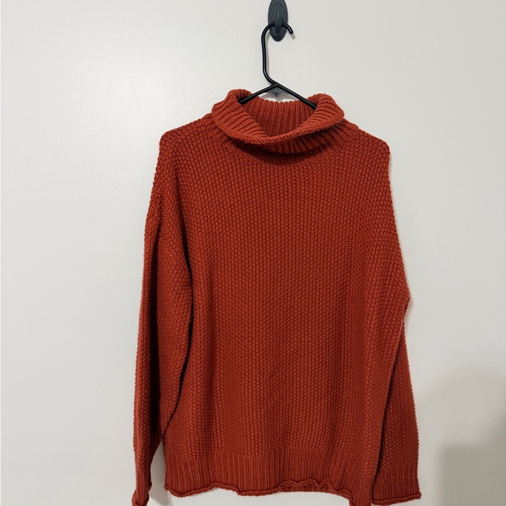 Rust Cowl Neck Sweater